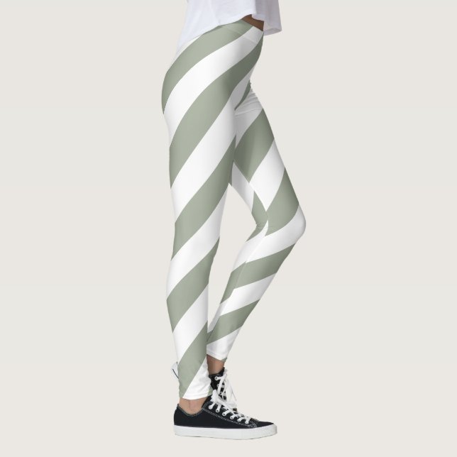 White Stripe Pattern Leggings (Right)