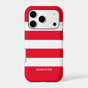 White Stripes Changeable Red Background Case