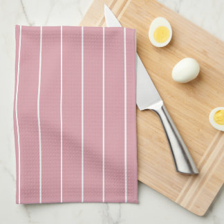 White Stripes on Mauve Kitchen Towels