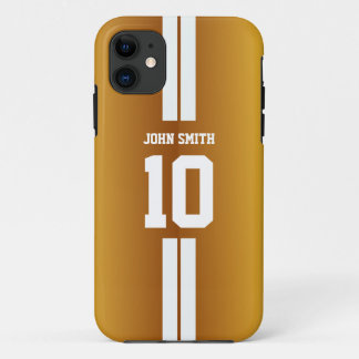 White Stripes Soccer Jersey Golden iPhone 5 Case