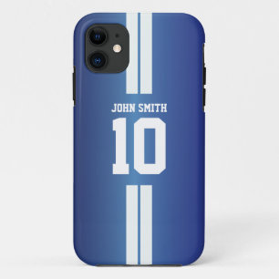 White Stripes Soccer Player Blue iPhone 5 Case