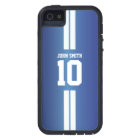 White Stripes Soccer Player Blue iPhone 5 Case