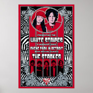 White Stripes, The Strokes Vintage Concert Poster