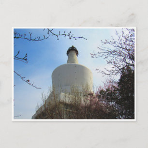 white stupa beijing postcard
