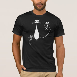 White Stylised Cat T-Shirt