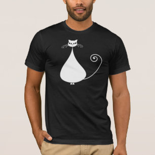 White Stylised Cat T-Shirt