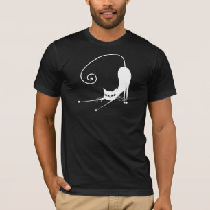 White Stylised Cat T-Shirt