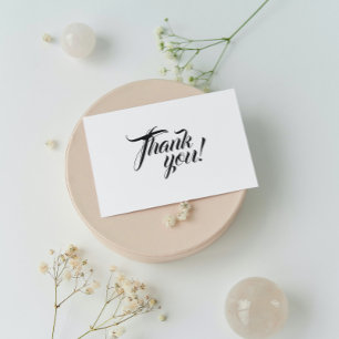 White Stylised Script Wedding Thank You Foil Card