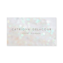 White Subtle Glitter Bokeh Business Card