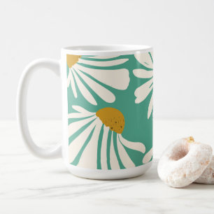White Summer Daisy Petals with Customizable Backgr Coffee Mug