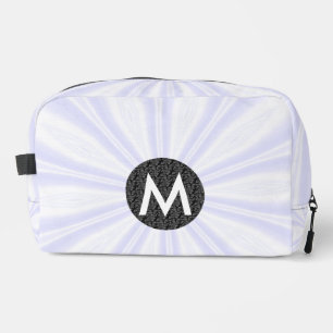 White Sunburst Monogrammed Black Circle Dopp Kit