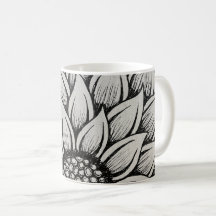 White Sunflower Mug