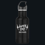 White Super Dad Lightning Bolt Rock'n Roll Script 532 Ml Water Bottle<br><div class="desc">Gift the Super Dad in your life the appropriate shirt for his super talents. Super Dad design with trendy white typography and lightning bolt.</div>
