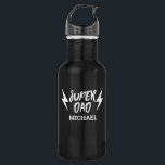 White Super Dad Lightning Bolt Rock'n Roll Script 532 Ml Water Bottle<br><div class="desc">Gift the Super Dad in your life the appropriate shirt for his super talents. Super Dad design with trendy white typography and lightning bolt.</div>