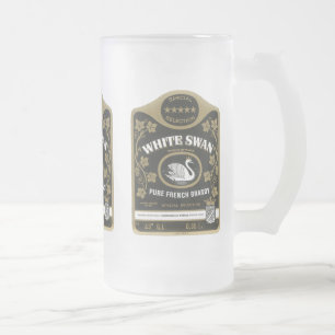 White Swan Brandy Vintage Liquor Label Mugs, Stein