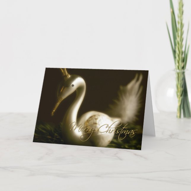 White Swan • Christmas Greeting Card (Front)