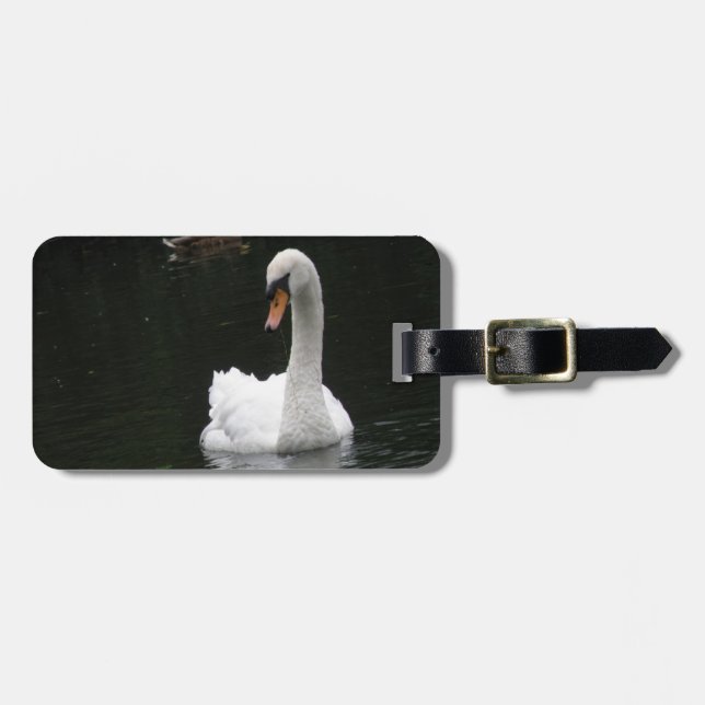 White Swan Custom Luggage Tag (Front Horizontal)