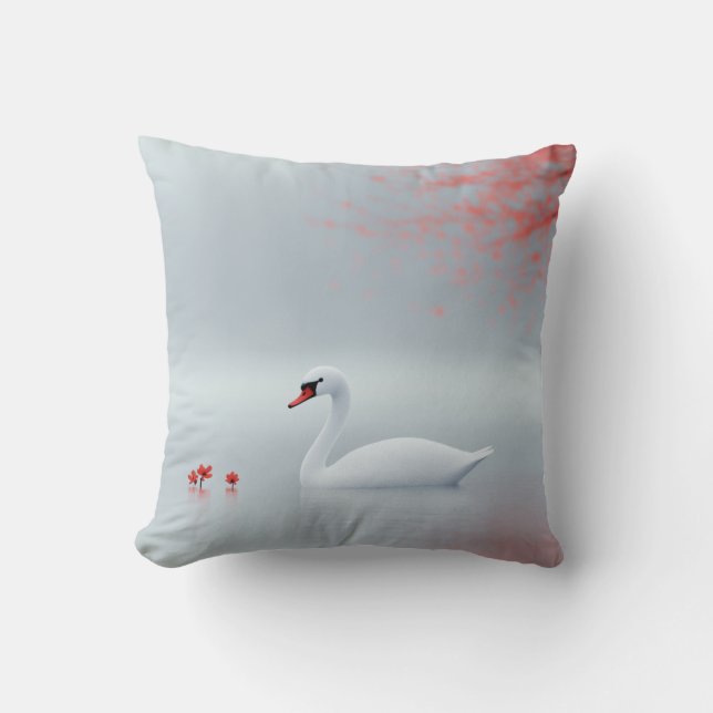 White Swan Design Cushion (Front)