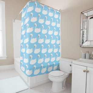 White Swan Design Shower Curtain