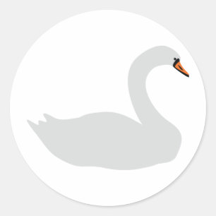 white swan icon classic round sticker