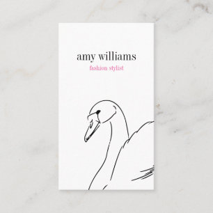 White swan illustration beauty stylish card