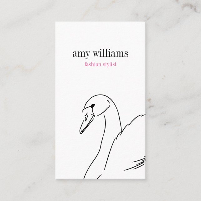 White swan illustration beauty stylish card (Front)