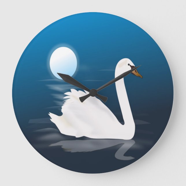 WHITE SWAN LARGE CLOCK (Front)