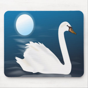 WHITE SWAN MOUSE MAT