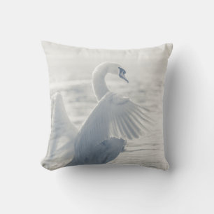White Swan Nature Photo Cushion
