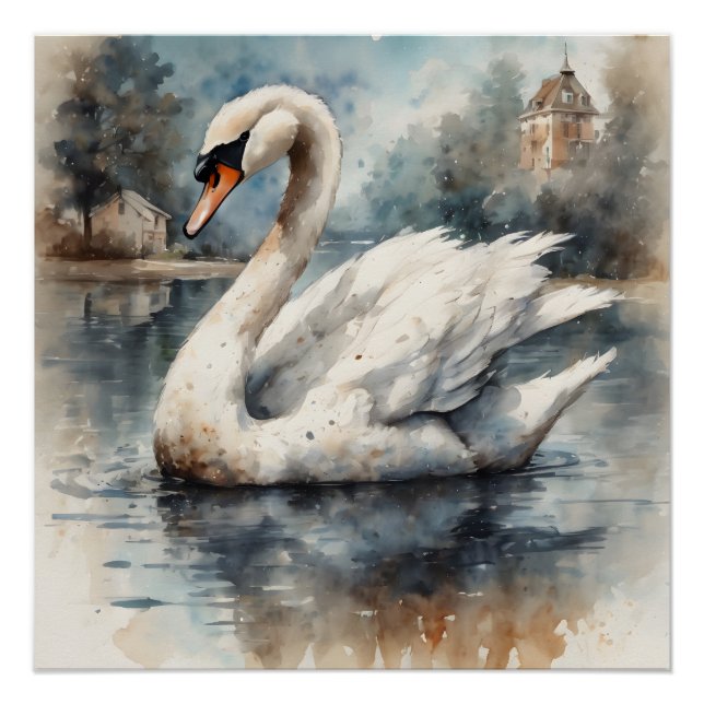 White Swan no 5 Glossy Poster (Front)