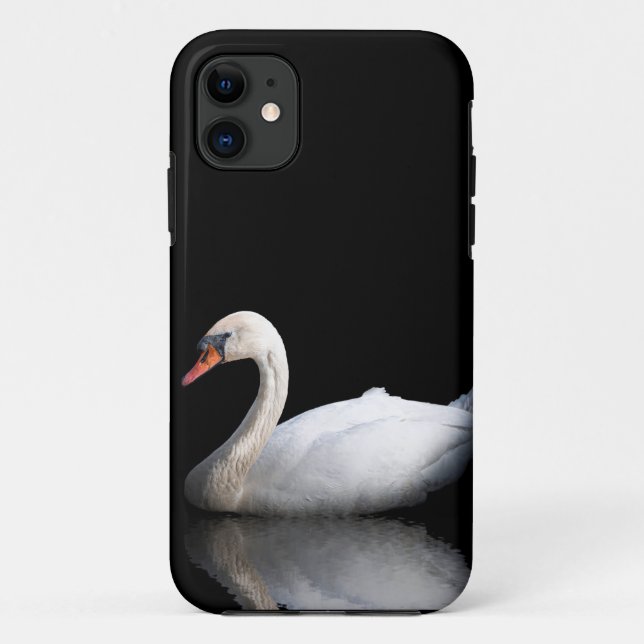 White swan on black Case-Mate iPhone case (Back)