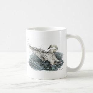 White Swan on Water Coffee Mug