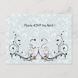 White Swan RSVP Invitation Postcard