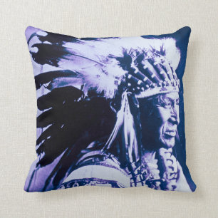 White Swan Sioux Chief Vintage Cushion