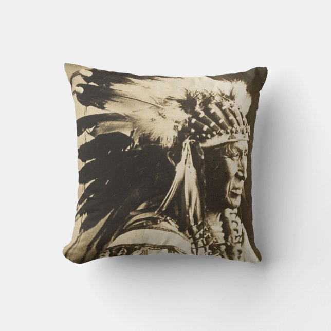 White Swan Sioux Chief Vintage Cushion (Front)