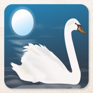 WHITE SWAN SQUARE PAPER COASTER
