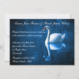 White Swan Wedding Invitation