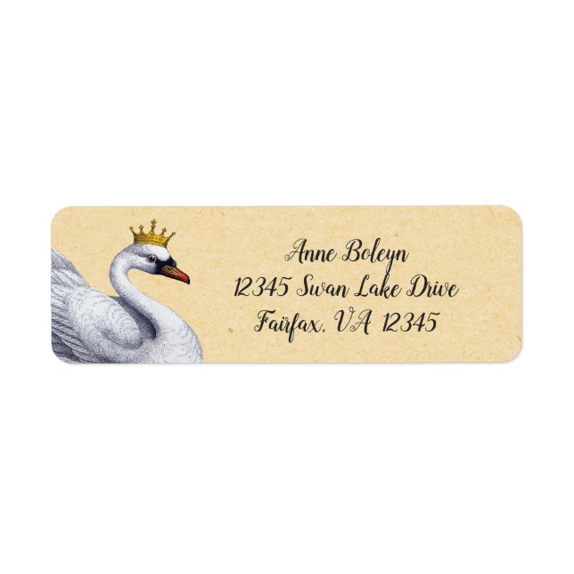White Swan with Vintage Gold Crown (Front)