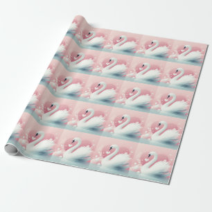 White swan wrapping paper