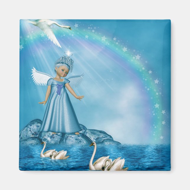 White Swans And Angel Magnet (Front)