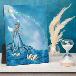 White Swans And Angel Plaque