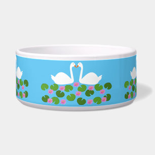 White Swans and Water lilies Wedding Patterned