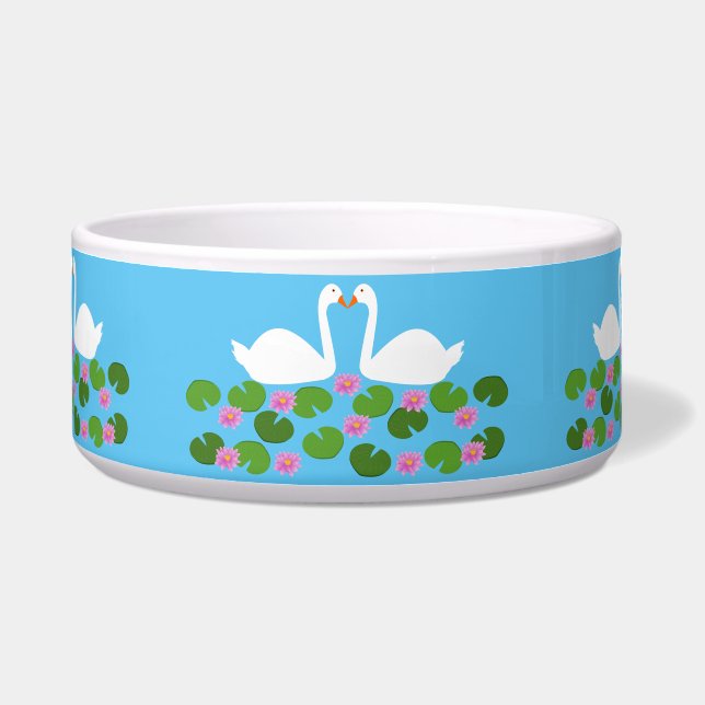 White Swans and Water lilies Wedding Patterned (Front)