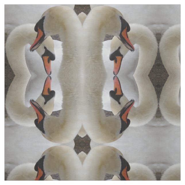 White Swans Fabric (Swatch)
