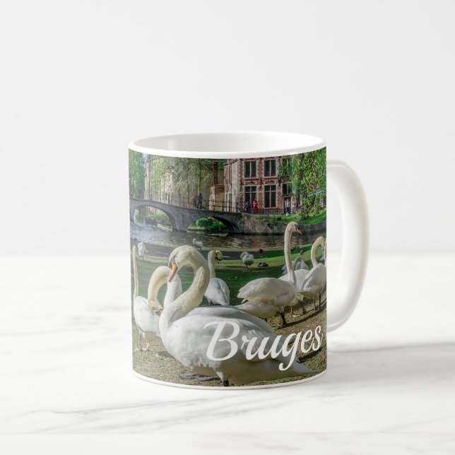 White swans in Bruges Coffee Mug (Front Right)