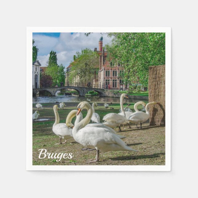 White swans in Bruges Napkin (Front)