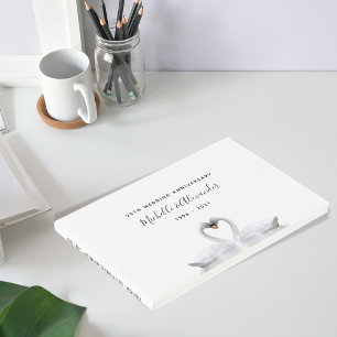 White swans love birds 25th wedding anniversary guest book