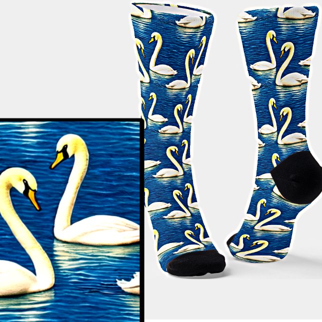 White Swans on a Blue Lake Socks (Creator Uploaded)
