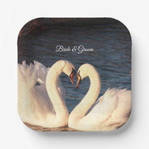 White Swans Paper Plate
