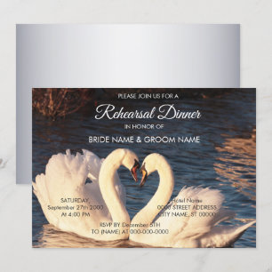 White Swans Rehearsal Dinner Invitation